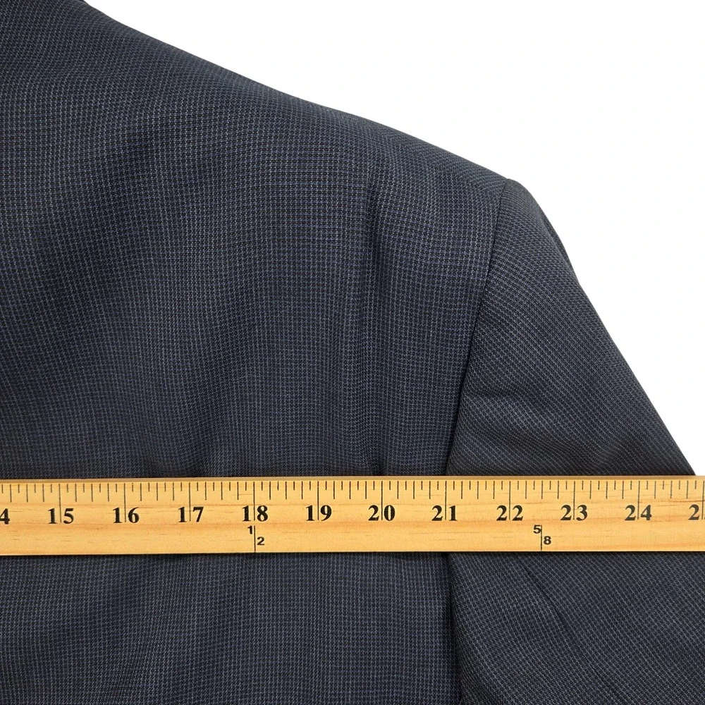 Jos. A. Bank Traveler Blazer Royal Blue Micro‎ Check Plaid Wool Sport Coat 52R